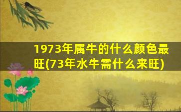 1973年属牛的什么颜色最旺(73年水牛需什么来旺)