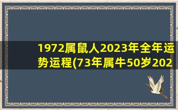 1972属鼠人2023年全年运势运程(73年属牛50岁2024年的运势女)