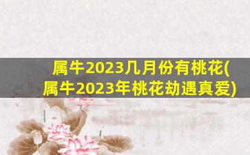 属牛2023几月份有桃花(属