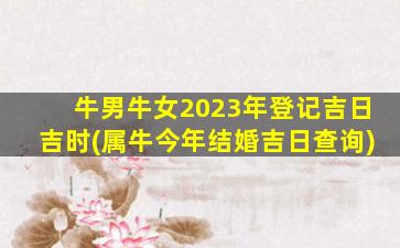 牛男牛女2023年登记吉日