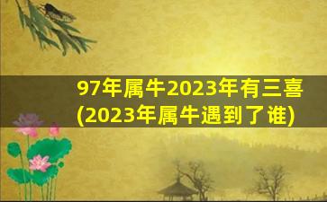 97年属牛2023年有三喜(2023年属牛遇到了谁)