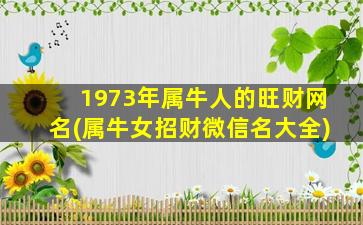 1973年属牛人的旺财网名(属牛女招财微信名大全)