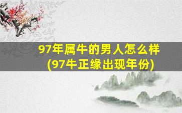 97年属牛的男人怎么样(97牛正缘出现年份)