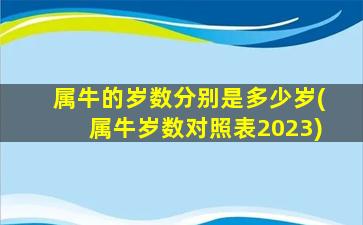 属牛的岁数分别是多少岁