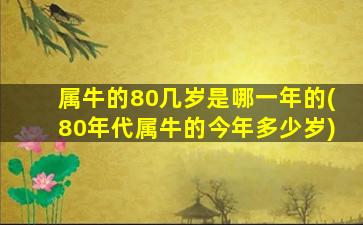 <strong>属牛的80几岁是哪一年的</strong>