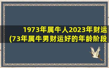 1973年属牛人2023年财运(73年属牛男财运好的年龄阶段)