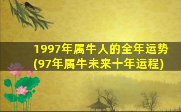 1997年属牛人的全年运势