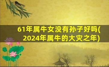 61年属牛女没有孙子好吗(2024年属牛的大灾之年)