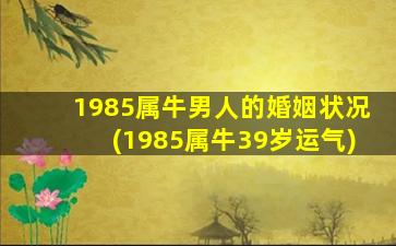 1985属牛男人的婚姻状况(1985属牛39岁运气)