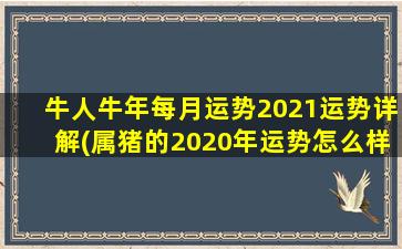 牛人牛年每月运势2021运势