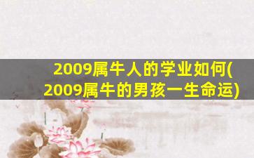 2009属牛人的学业如何(