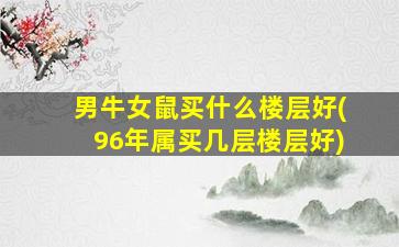 男牛女鼠买什么楼层好(96年属买几层楼层好)