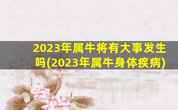 2023年属牛将有大事发生吗(2023年属牛身体疾病)