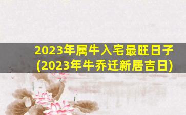 2023年属牛入宅最旺日子(2023年牛乔迁新居吉日)