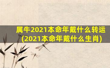 属牛2021本命年戴什么转运