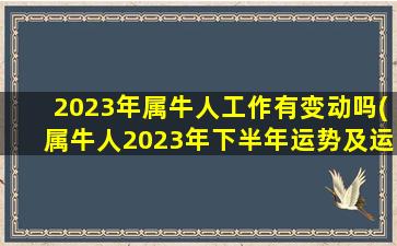 2023年属牛人工作有变动