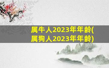 属牛人2023年年龄(属狗人2023年年龄)