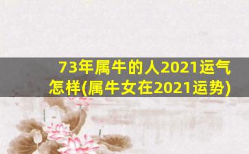 73年属牛的人2021运气怎样(属牛女在2021运势)