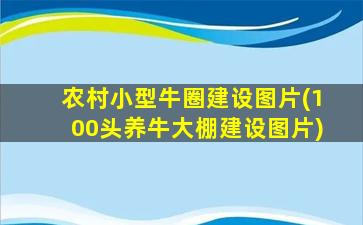 农村小型牛圈建设图片(100头养牛大棚建设图片)