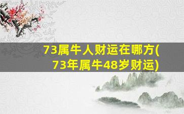 73属牛人财运在哪方(73年属