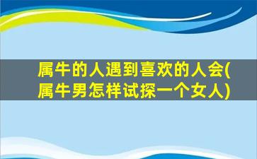 属牛的人遇到喜欢的人会(属牛男怎样试探一个女人)