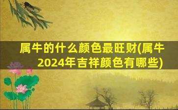 属牛的什么颜色最旺财(属牛2024年吉祥颜色有哪些)