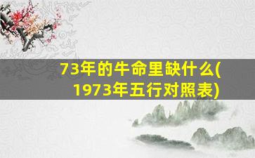 73年的牛命里缺什么(1973年五行对照表)