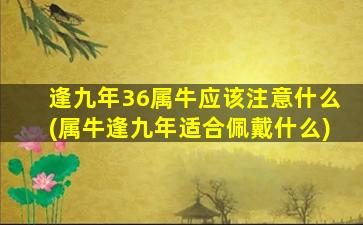 逢九年36属牛应该注意什