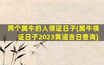 两个属牛的人领证日子(属牛领证日子2023黄道吉日查询)