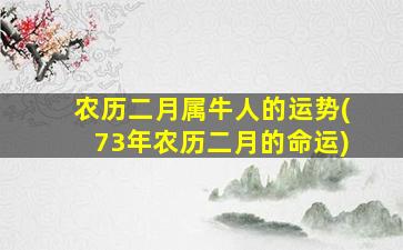 农历二月属牛人的运势(73年农历二月的命运)