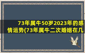 73年属牛50岁2023年的感情