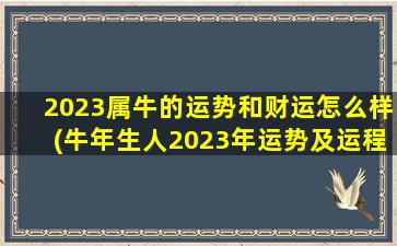 2023属牛的运势和财运怎么样(牛年生人2023年运势及运程)