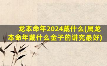 龙本命年2024戴什么(属龙本