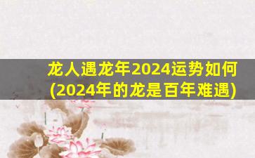 龙人遇龙年2024运势如何