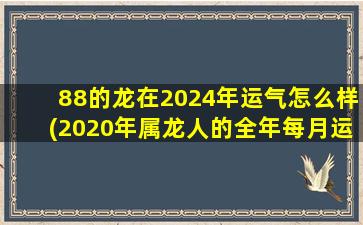 88的龙在2024年运气怎么样