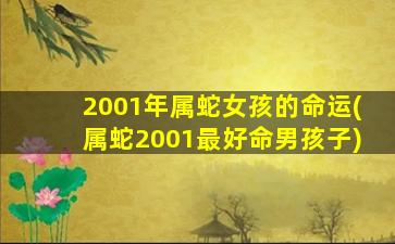 2001年属蛇女孩的命运(属蛇