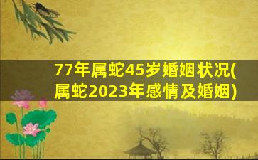 <strong>77年属蛇45岁婚姻状况(属蛇</strong>