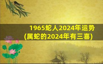 1965蛇人2024年运势(属蛇的2024年有三喜)