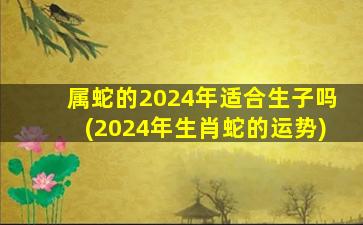 属蛇的2024年适合生子吗(2024年生肖蛇的运势)