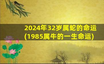 2024年32岁属蛇的命运(1985属牛的一生命运)