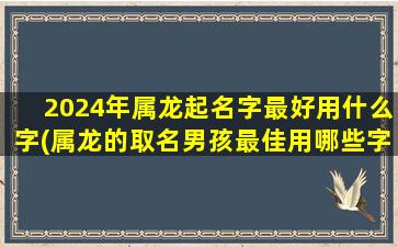 2024年属龙起名字最好用什么字(属龙的取名男孩最佳用哪些字)