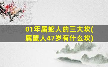 01年属蛇人的三大坎(属鼠人47岁有什么坎)