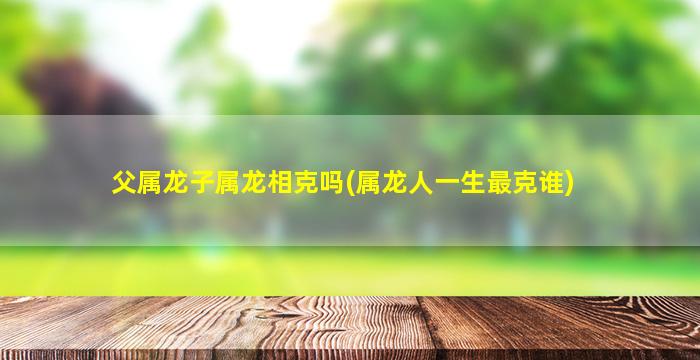 父属龙子属龙相克吗(属龙