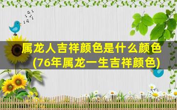 属龙人吉祥颜色是什么颜色(76年属龙一生吉祥颜色)