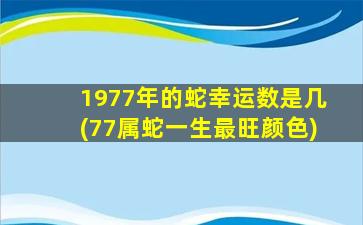 <strong>1977年的蛇幸运数是几(77属</strong>