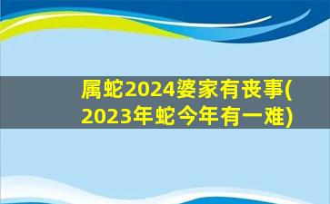 属蛇2024婆家有丧事(2023年