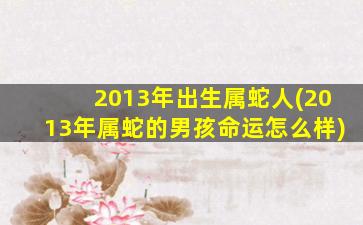 2013年出生属蛇人(2013年属