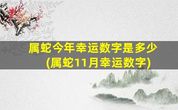 属蛇今年幸运数字是多少(属蛇11月幸运数字)