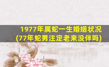 1977年属蛇一生婚姻状况(77年蛇男注定老来没伴吗)