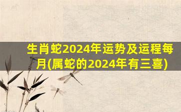 生肖蛇2024年运势及运程